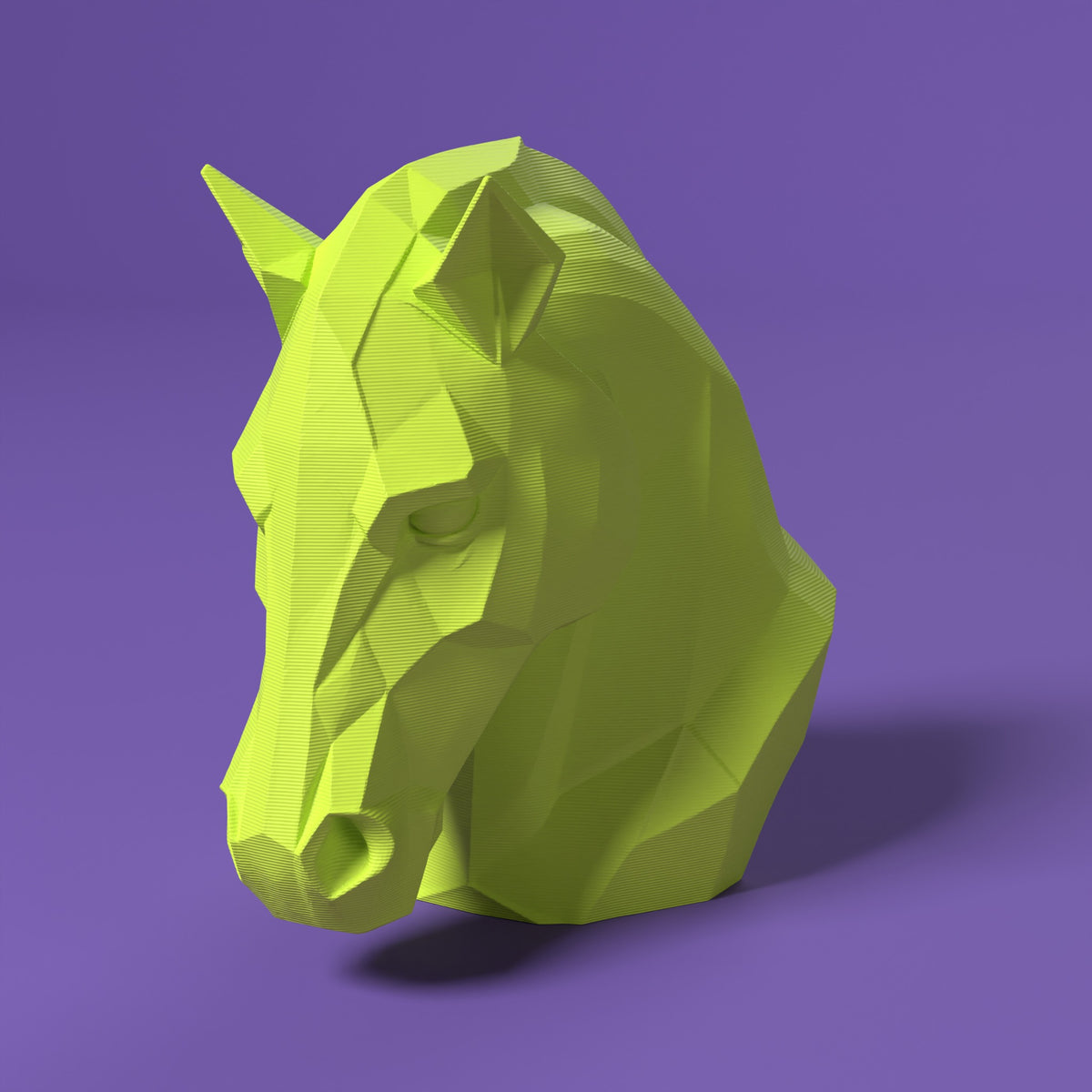 Testa di Cavallo Scamarcia Design – colore Giallo Fluo, stampa 3D in bio-PLA