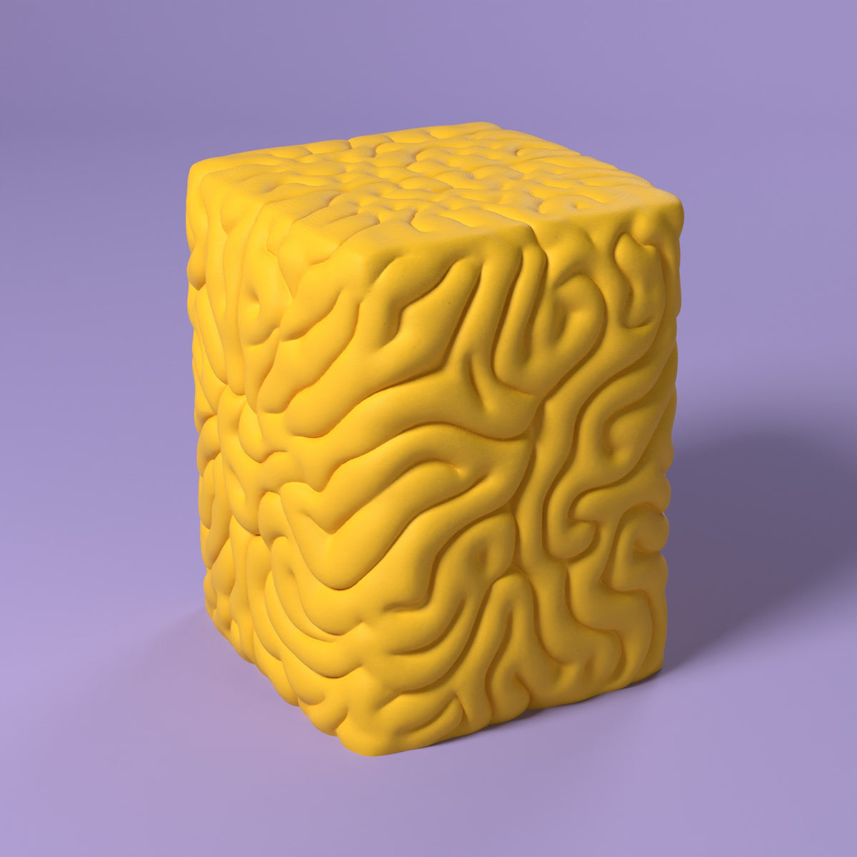 Brainstool - Tavolino. Sgabello. Scamarcia Design – colore Giallo, stampa 3D in bio-PLA