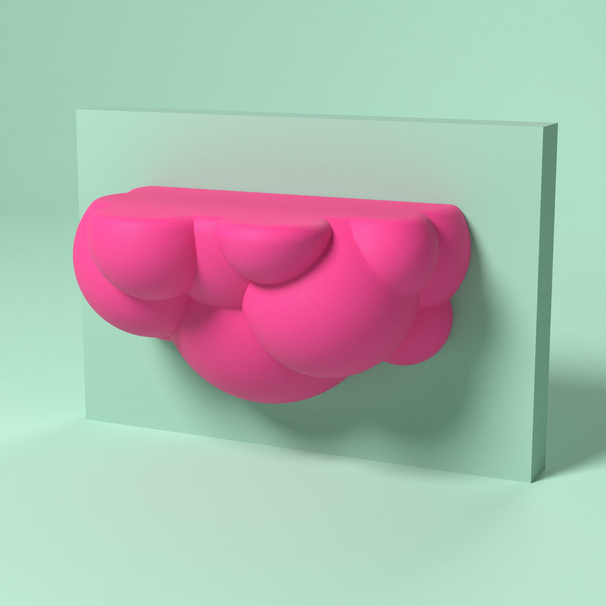 Mensola Nuvola Scamarcia Design – colore Rosa Fluo, stampa 3D in bio-PLA