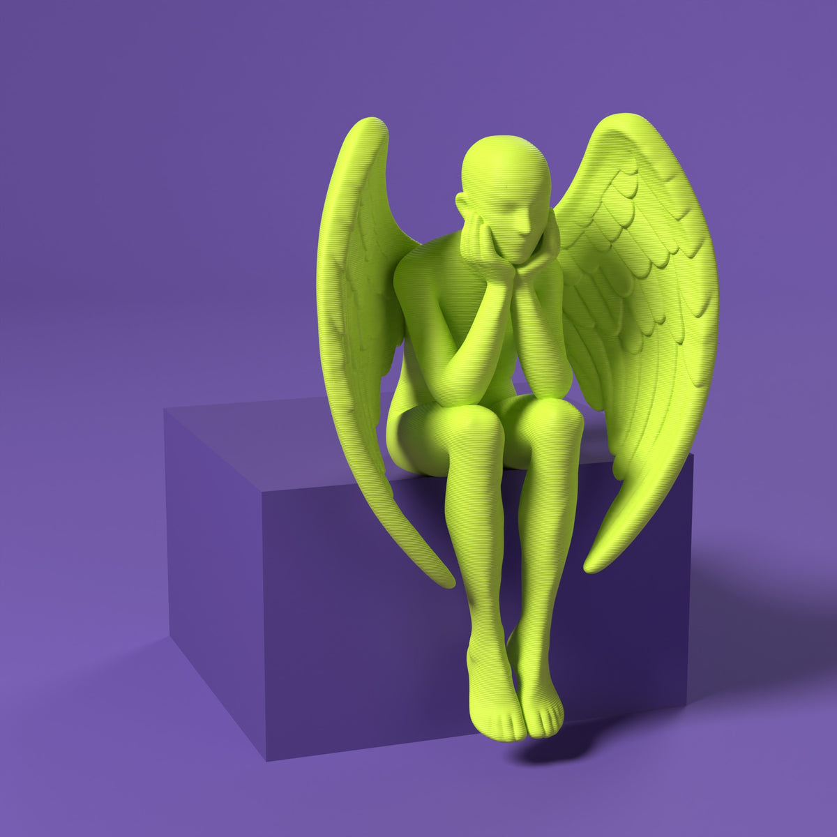 Aurel - Angelo della Luce Scamarcia Design – colore Giallo Fluo, stampa 3D in bio-PLA