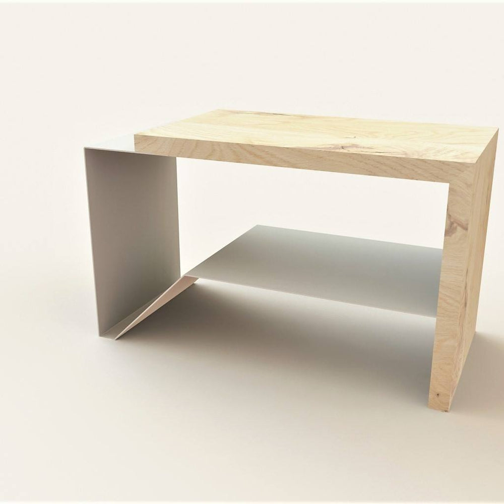 Tavolino salotto Andi in ferro e legno rovere