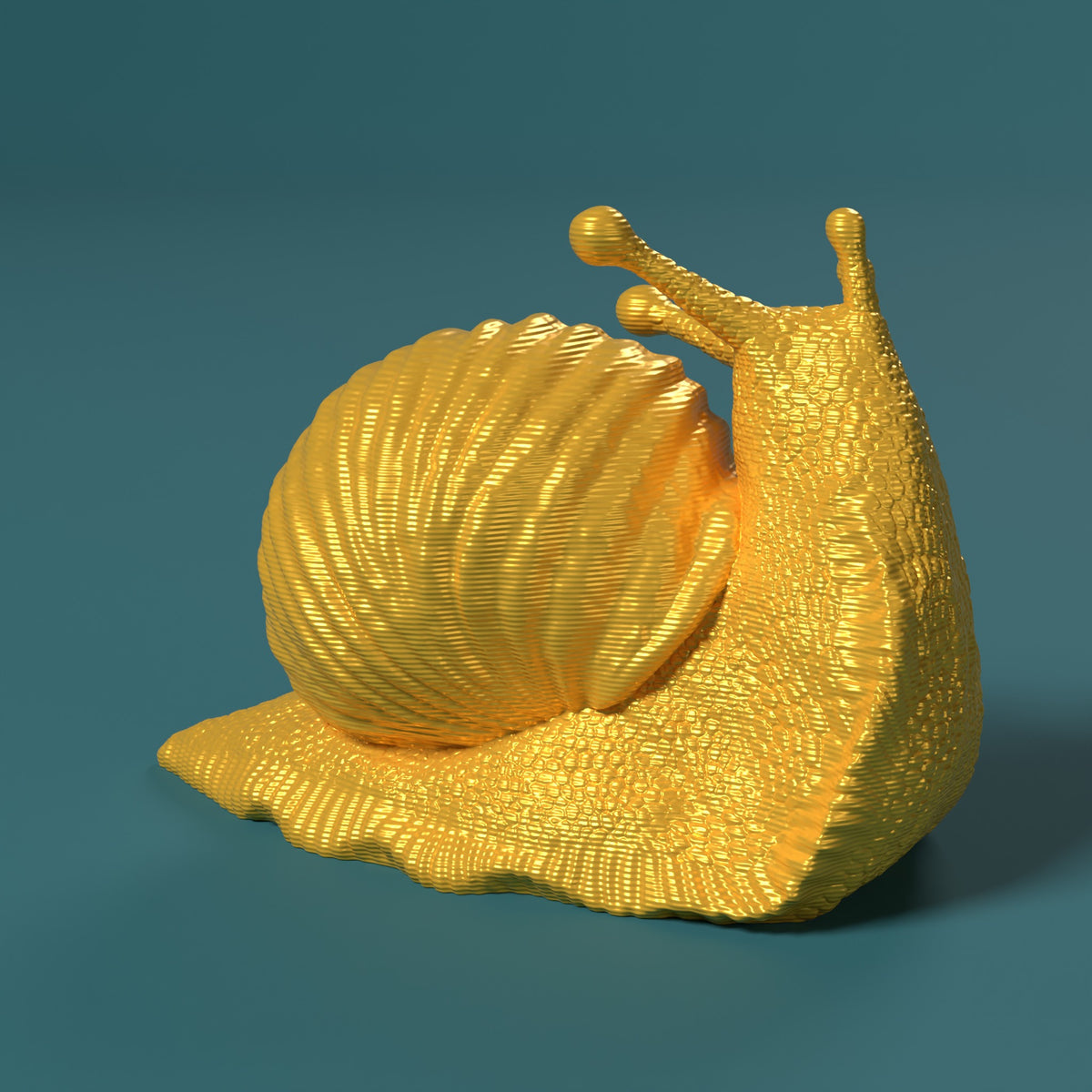 Che Lumaca! Testa in Su Scamarcia Design – colore Oro, stampa 3D in bio-PLA