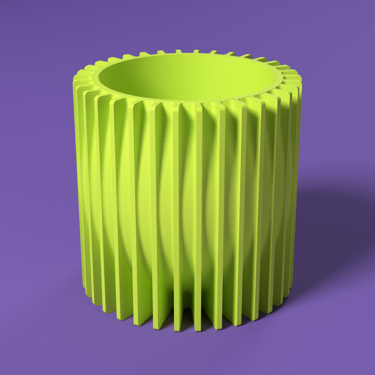 Riflesso - Porta Vaso Bio Scamarcia Design – colore Giallo Fluo, stampa 3D in bio-PLA