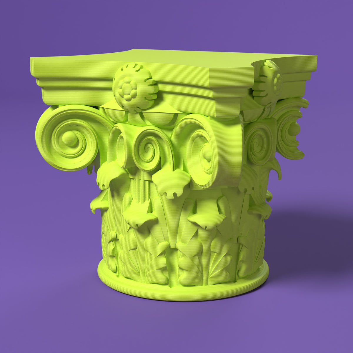 Corinzio - Mensola/Alzata Bio Scamarcia Design – colore Giallo Fluo, stampa 3D in bio-PLA