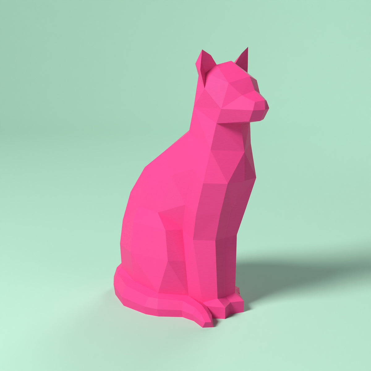 Gatto da Guardia Scamarcia Design – colore Rosa Fluo, stampa 3D in bio-PLA