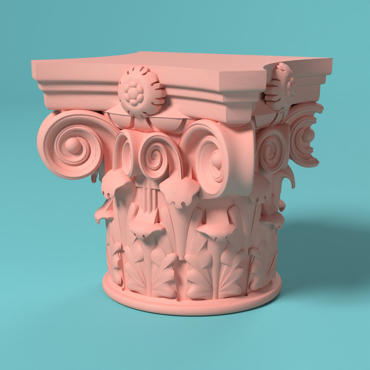 Corinzio - Mensola/Alzata Bio Scamarcia Design – colore Rosa, stampa 3D in bio-PLA