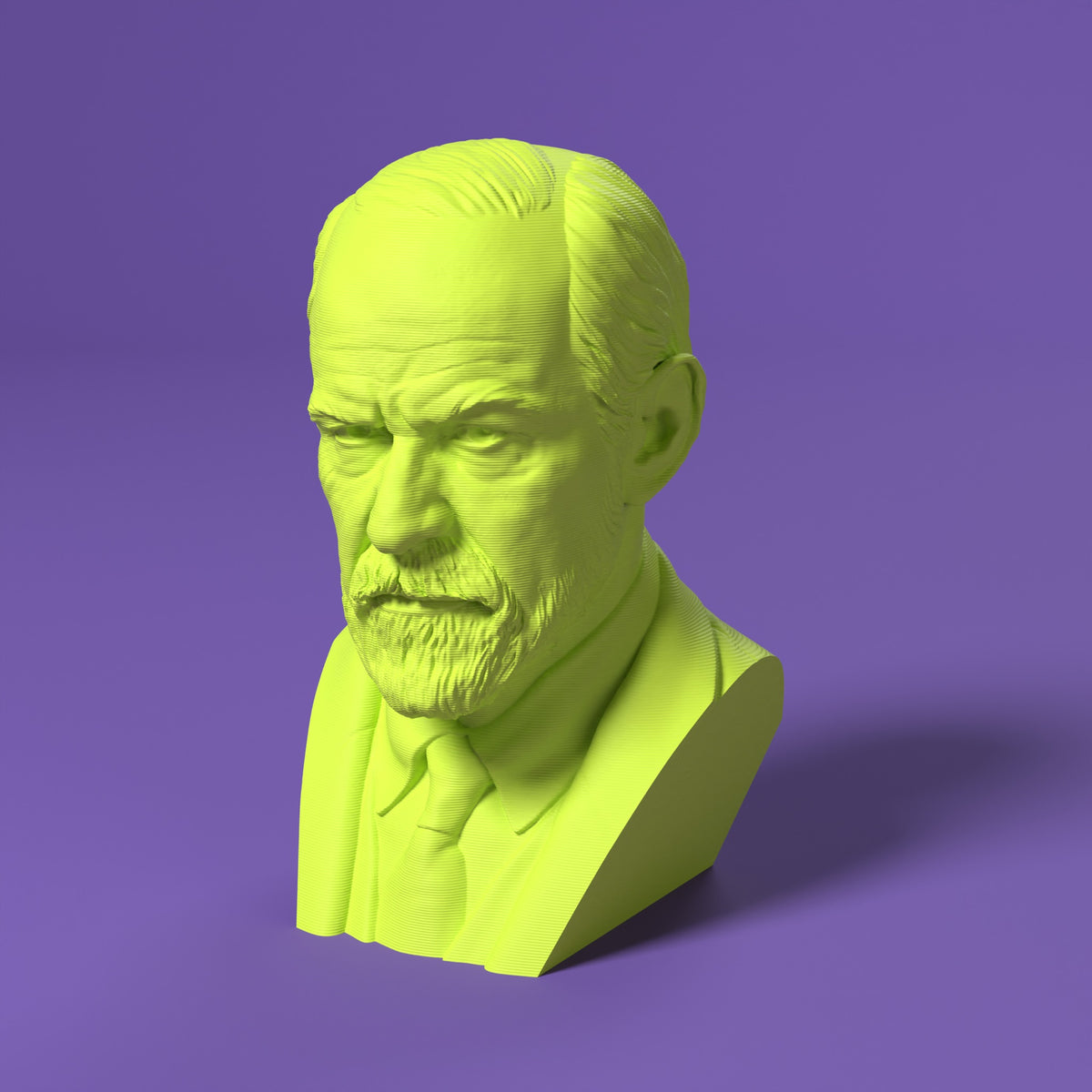 Busto Sigmund Freud Scamarcia Design – colore Giallo Fluo, stampa 3D in bio-PLA