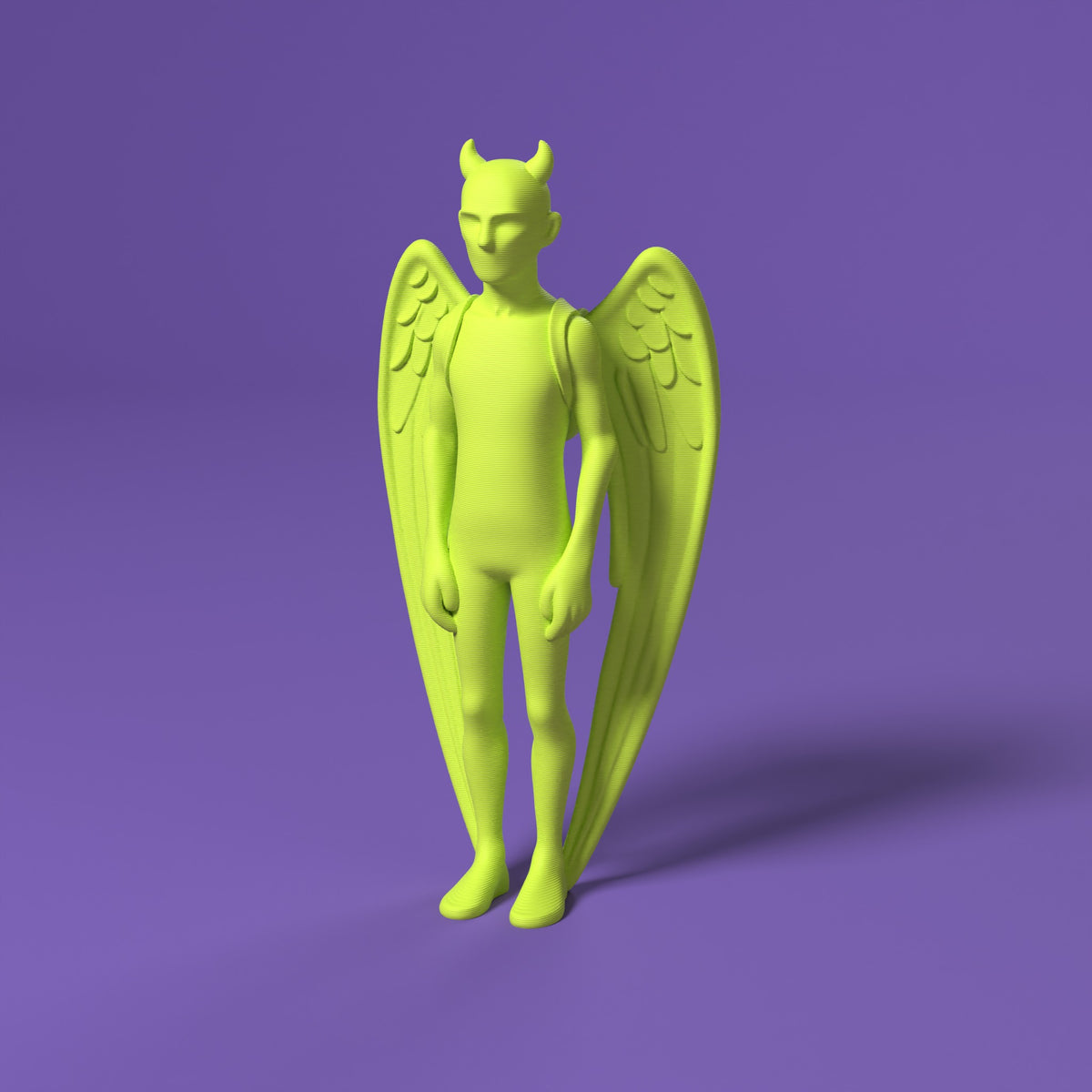 Riven - L'Angelo Caduto Scamarcia Design – colore Giallo Fluo, stampa 3D in bio-PLA