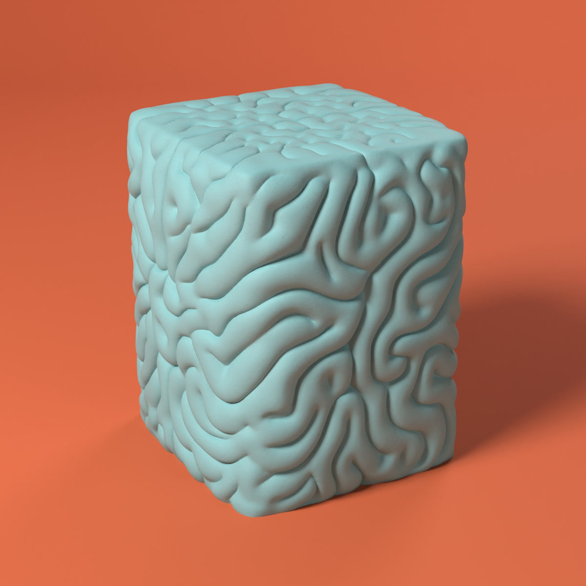 Brainstool - Tavolino. Sgabello. Scamarcia Design – colore Turchese, stampa 3D in bio-PLA