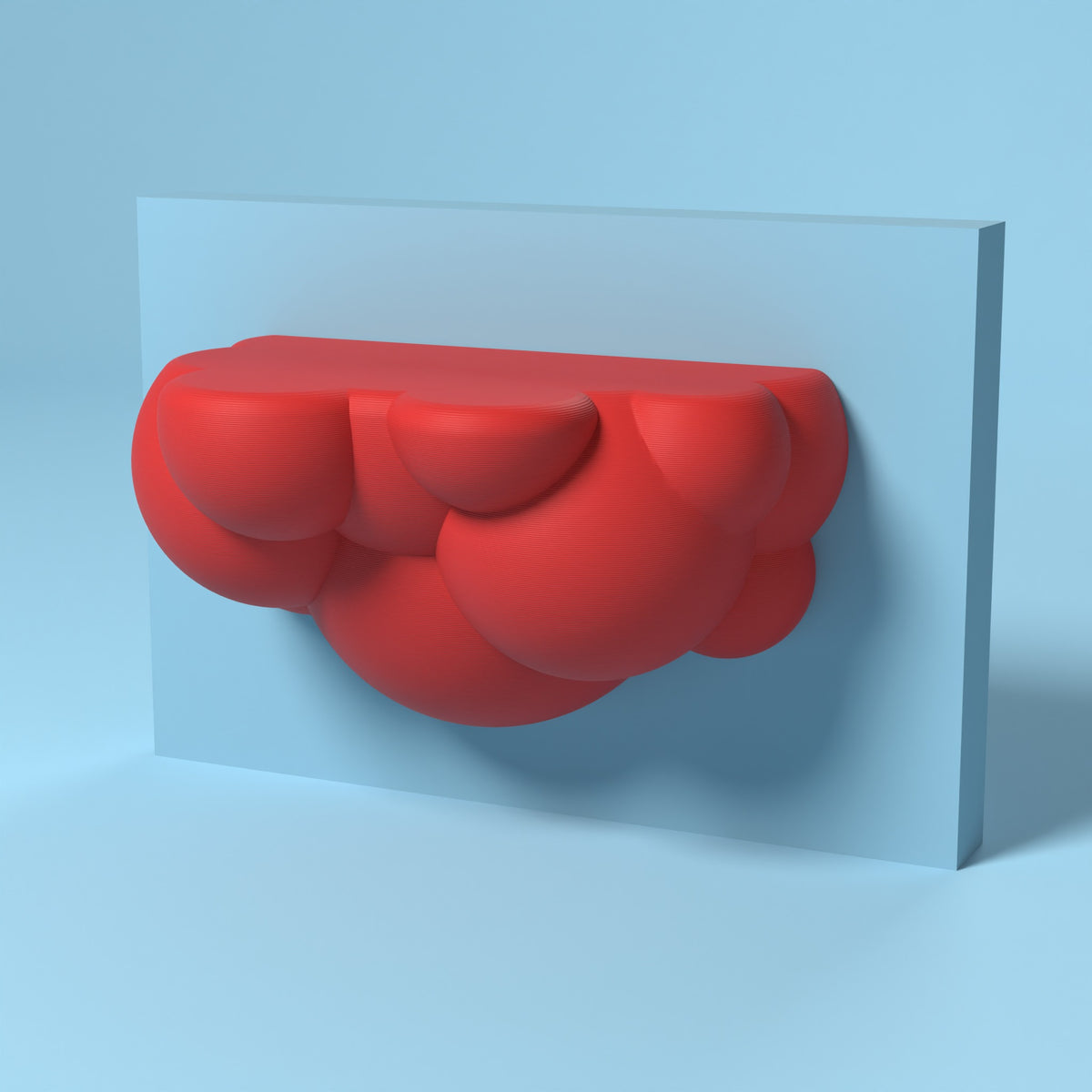 Mensola Nuvola Scamarcia Design – colore Rosso, stampa 3D in bio-PLA