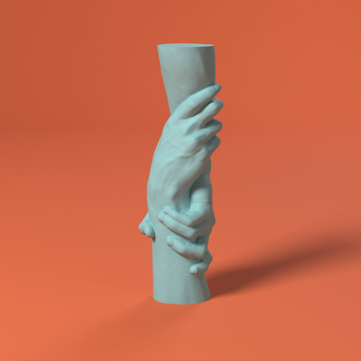 Scultura Legame - L'Arte di tenersi stretti Scamarcia Design – colore Turchese, stampa 3D in bio-PLA