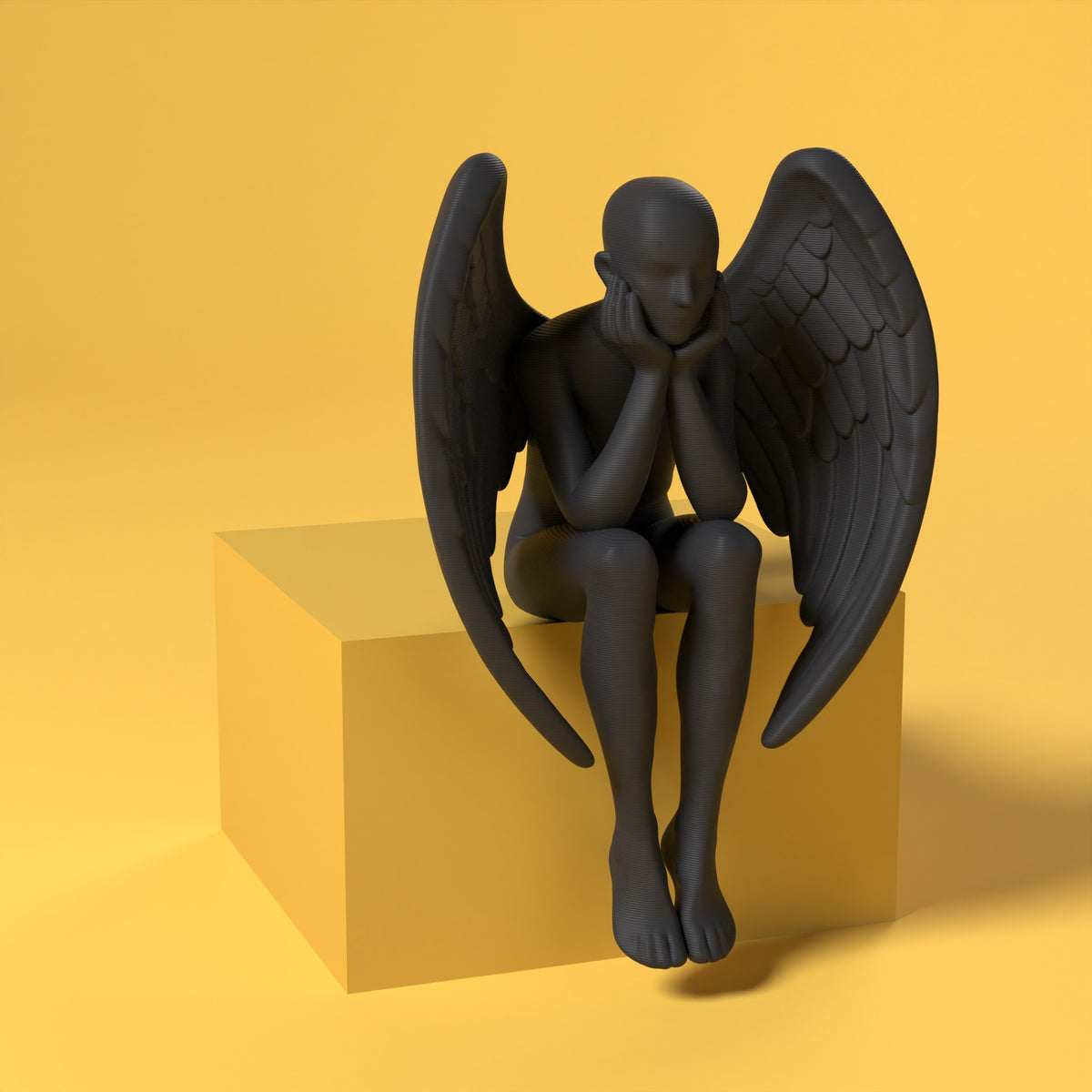 Aurel - Angelo della Luce Scamarcia Design – colore Nero, stampa 3D in bio-PLA