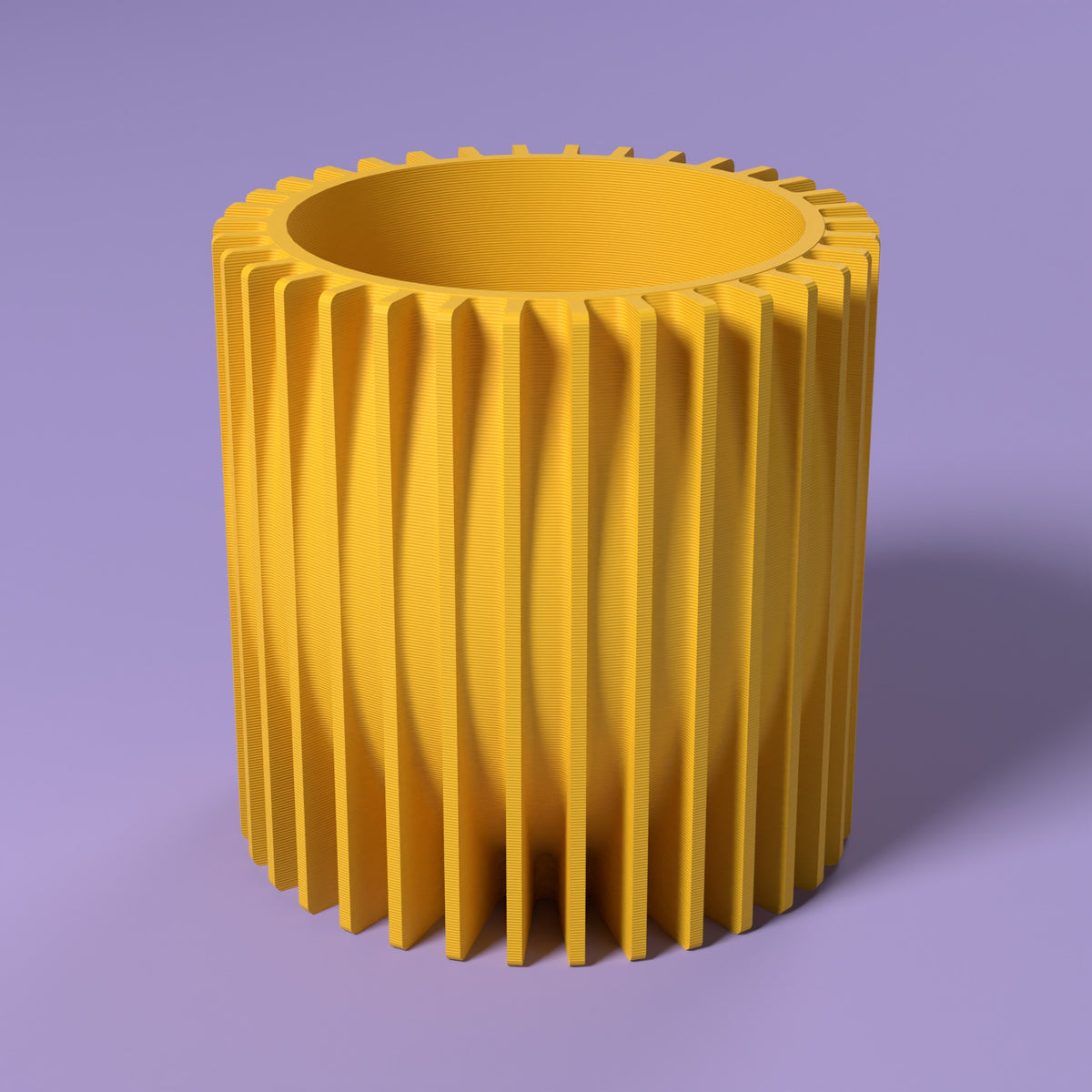 Riflesso - Porta Vaso Bio Scamarcia Design – colore Giallo, stampa 3D in bio-PLA