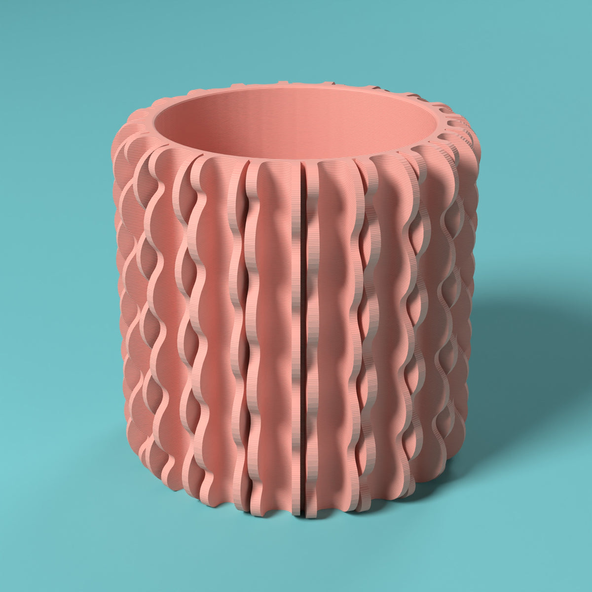 Trama - Porta Vaso Bio Scamarcia Design – colore Rosa, stampa 3D in bio-PLA