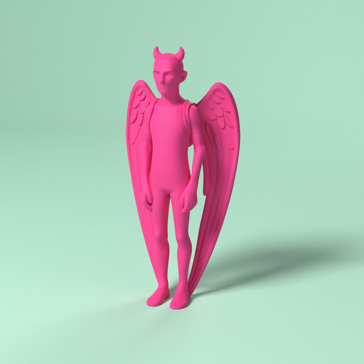 Riven - L'Angelo Caduto Scamarcia Design – colore Rosa Fluo, stampa 3D in bio-PLA