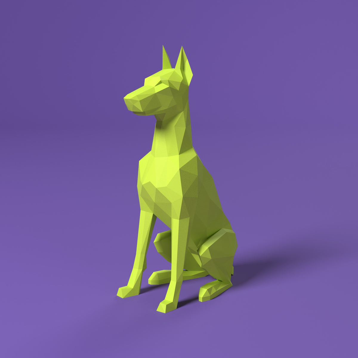 Cane da Guardia Dobermann Scamarcia Design – colore Giallo Fluo, stampa 3D in bio-PLA