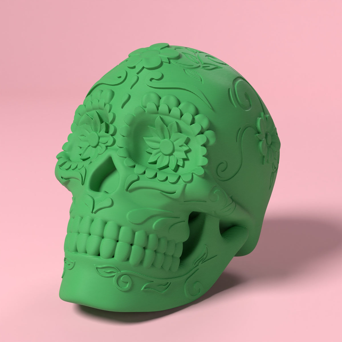 Sugar Skull - Calavera Scamarcia Design – colore Verde, stampa 3D in bio-PLA