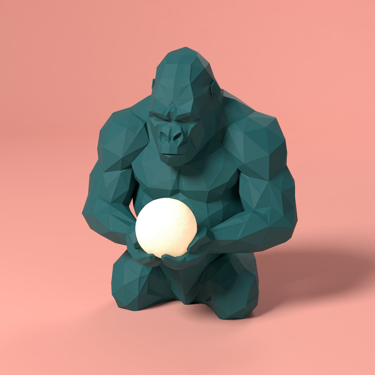 Silverback Moon lampada gorilla Scamarcia Design – colore Verde Petrolio, stampa 3D in bio-PLA