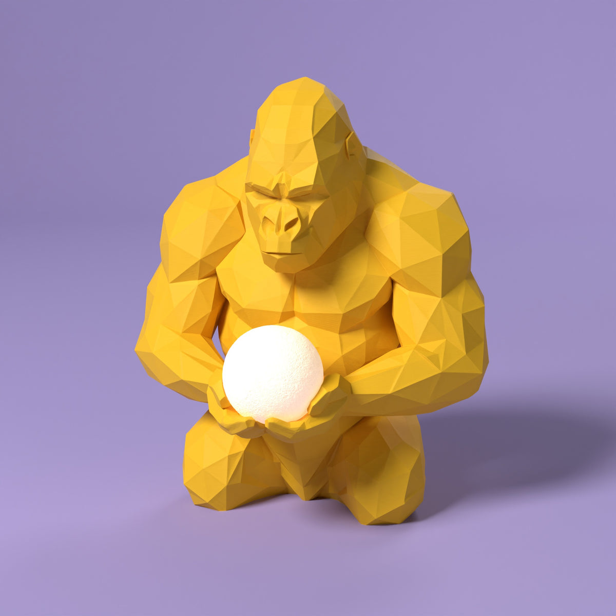 Silverback Moon lampada gorilla Scamarcia Design – colore Giallo, stampa 3D in bio-PLA