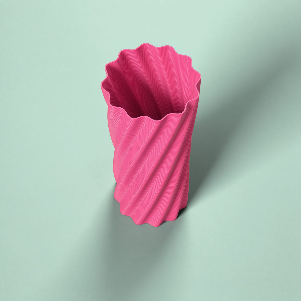 Portaombrelli Rigatone Scamarcia Design visto dall'alto – colore Rosa Fluo