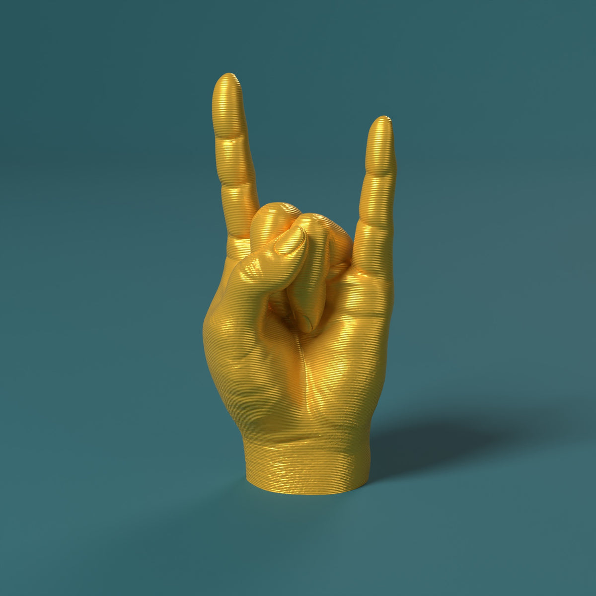 La Mano - Gesto delle Corna Scamarcia Design – colore Oro, stampa 3D in bio-PLA