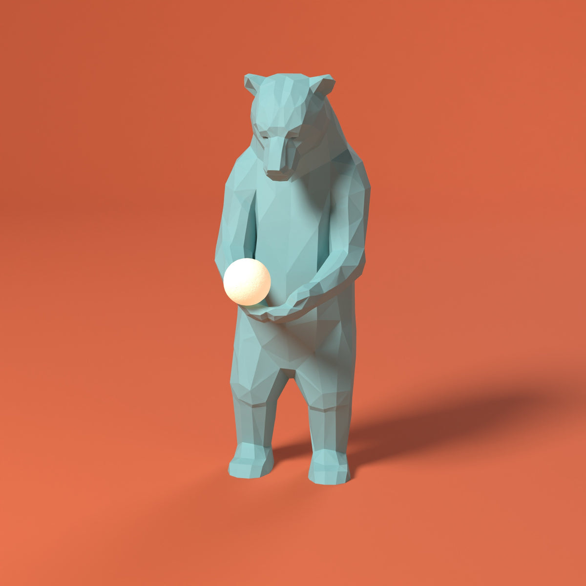 Kodiak Moon lampada orso Scamarcia Design – colore Turchese, stampa 3D in bio-PLA
