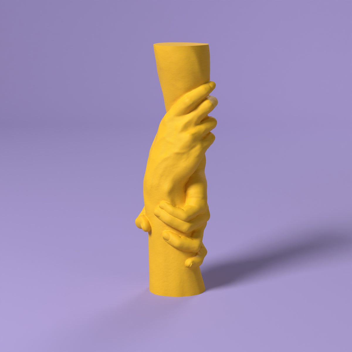 Scultura Legame - L'Arte di tenersi stretti Scamarcia Design – colore Giallo, stampa 3D in bio-PLA
