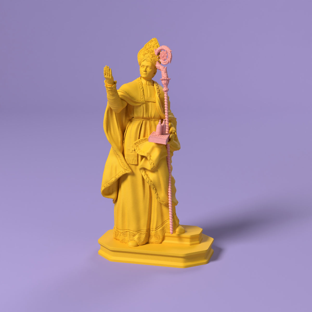 San Gennaro - Statua Bio Pop Scamarcia Design – colore Giallo, stampa 3D in bio-PLA