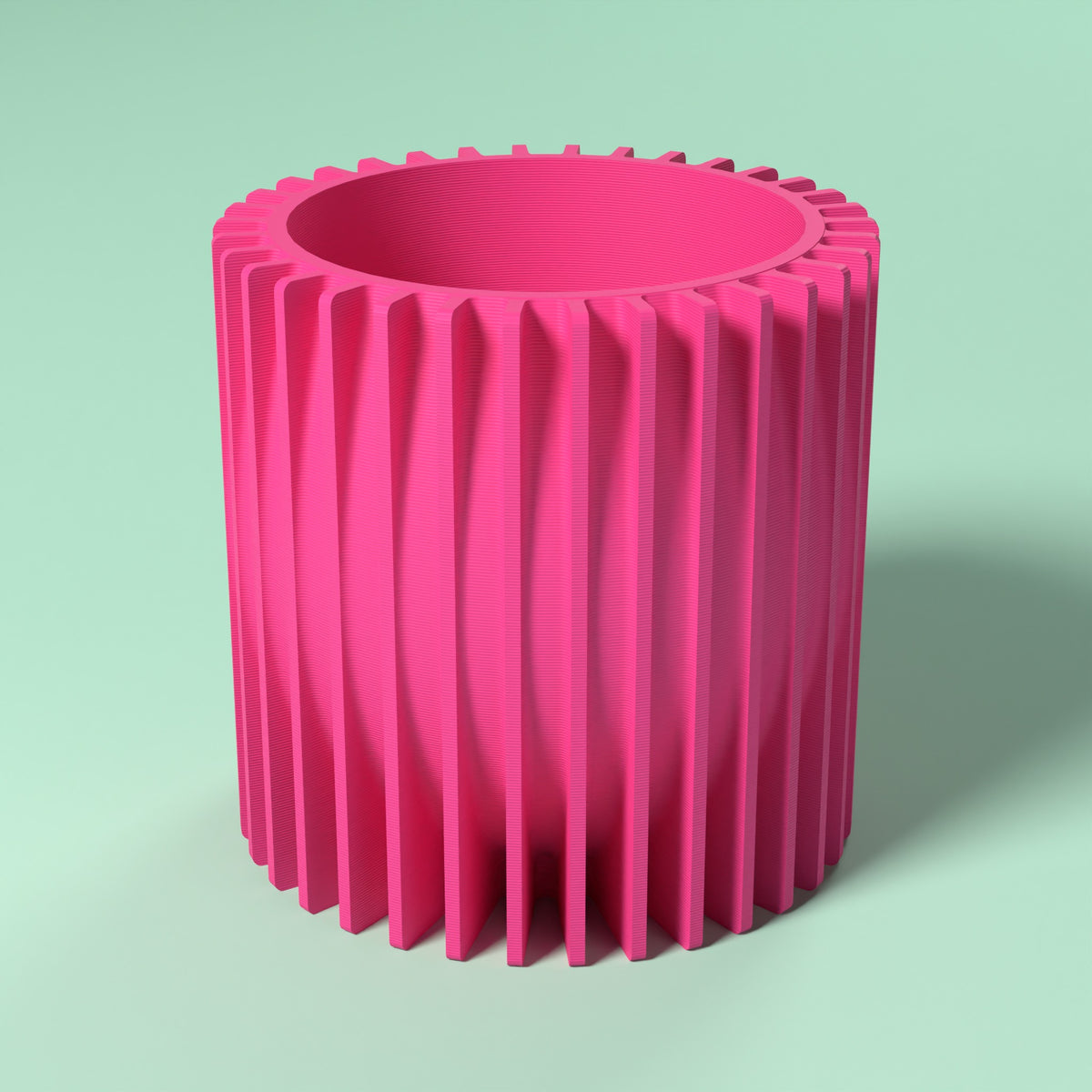 Riflesso - Porta Vaso Bio Scamarcia Design – colore Rosa Fluo, stampa 3D in bio-PLA