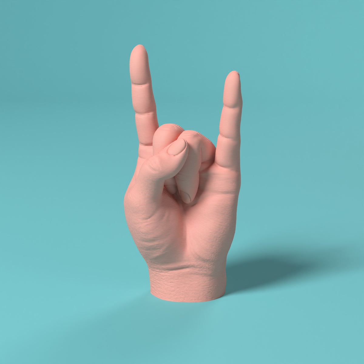 La Mano - Gesto delle Corna Scamarcia Design – colore Rosa, stampa 3D in bio-PLA