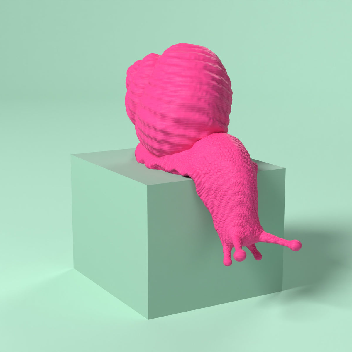 Che Lumaca! Testa in Giù Scamarcia Design – colore Rosa Fluo, stampa 3D in bio-PLA
