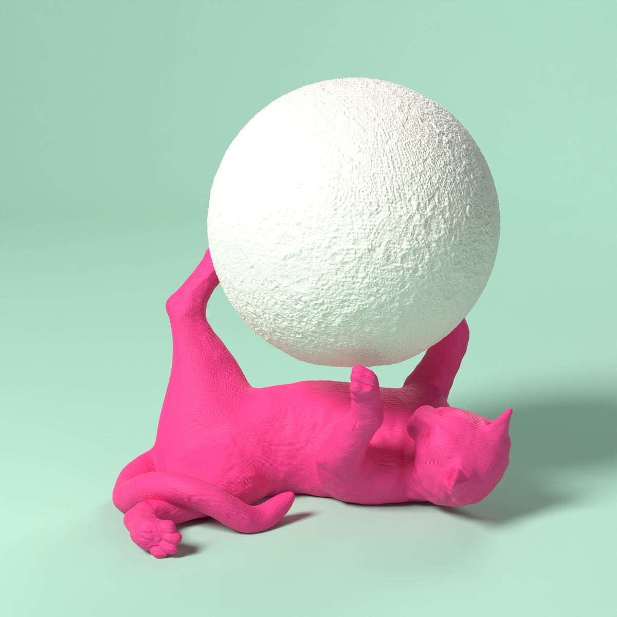 Lampada Lunadilana Scamarcia Design – colore Rosa Fluo, stampa 3D in bio-PLA