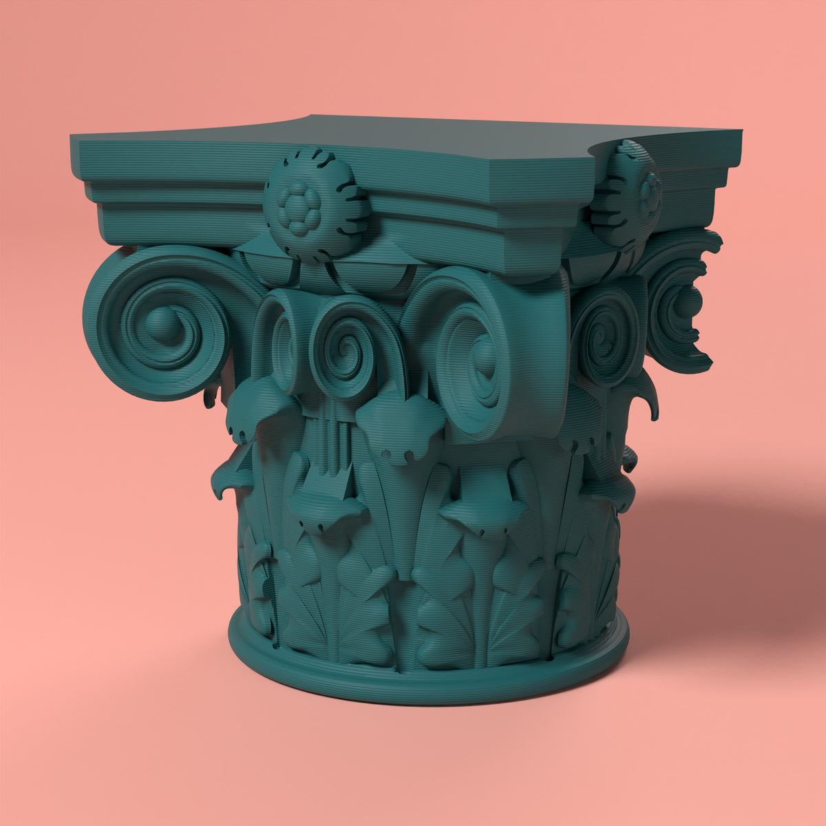 Corinzio - Mensola/Alzata Bio Scamarcia Design – colore Verde Petrolio, stampa 3D in bio-PLA