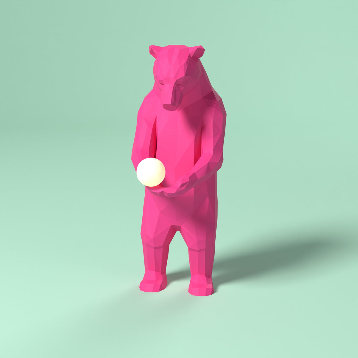 Kodiak Moon lampada orso Scamarcia Design – colore Rosa Fluo, stampa 3D in bio-PLA
