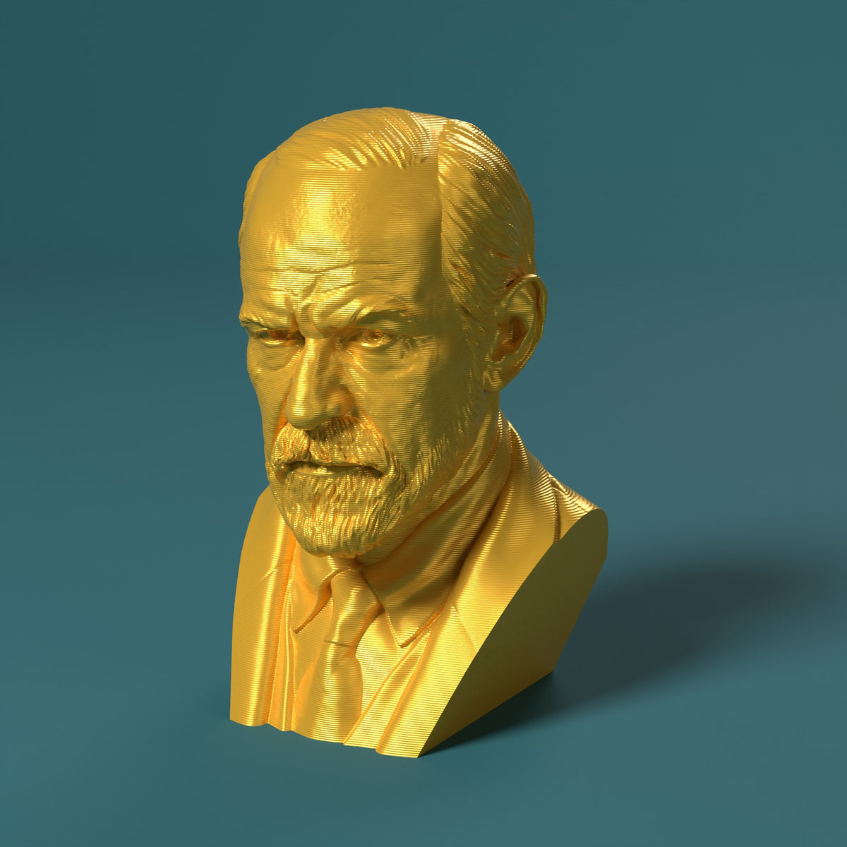 Busto Sigmund Freud Scamarcia Design – colore Oro, stampa 3D in bio-PLA
