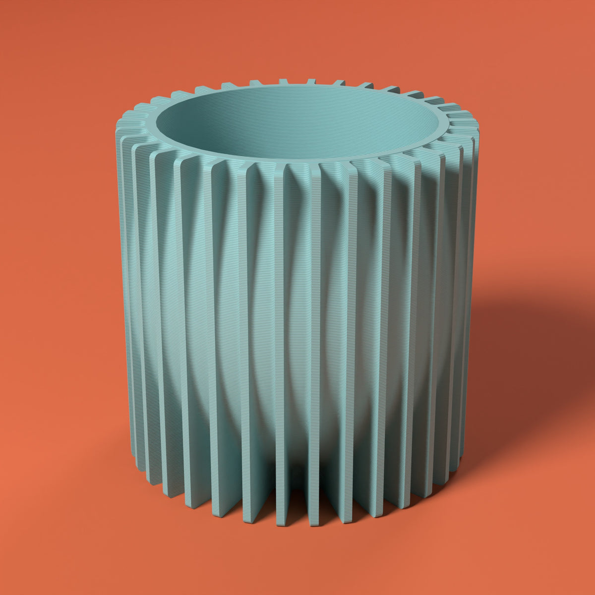Riflesso - Porta Vaso Bio Scamarcia Design – colore Turchese, stampa 3D in bio-PLA