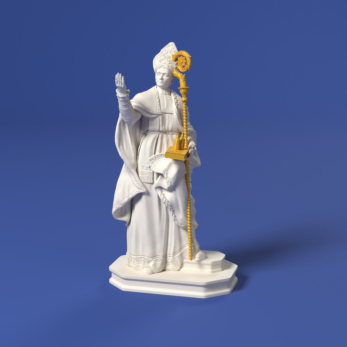 San Gennaro - Statua Bio Pop Scamarcia Design – colore Bianco, stampa 3D in bio-PLA