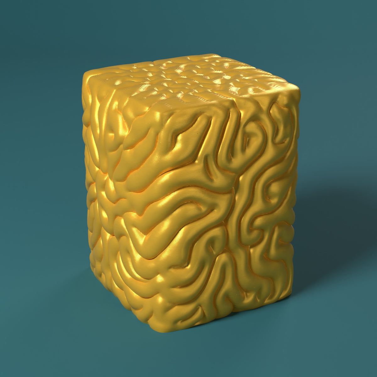 Brainstool - Tavolino. Sgabello. Scamarcia Design – colore Oro, stampa 3D in bio-PLA