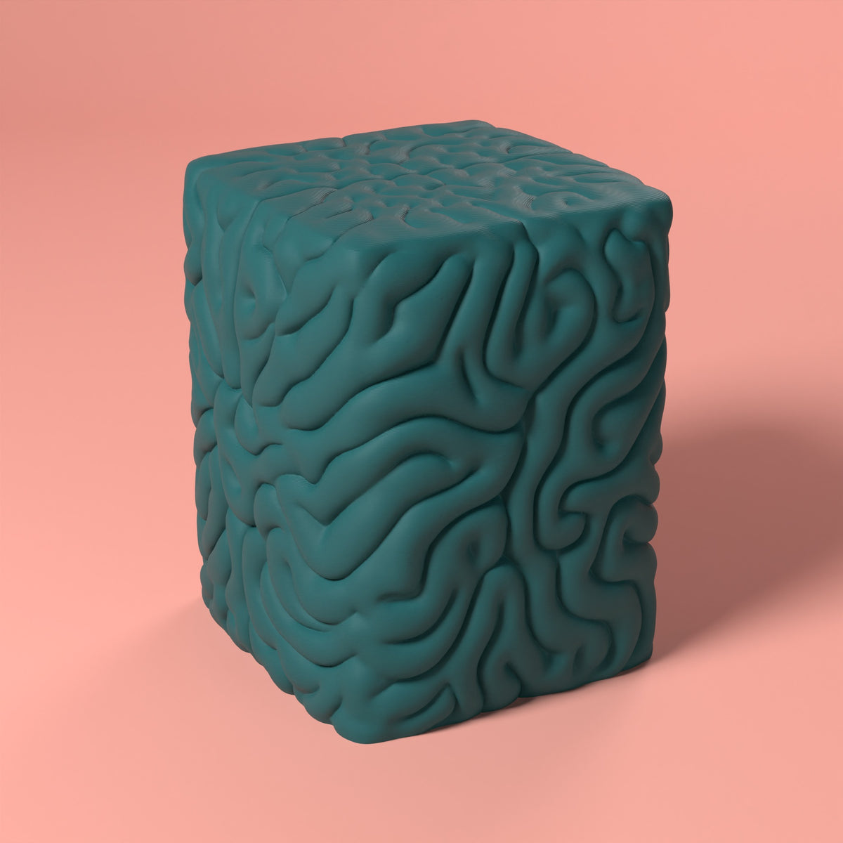 Brainstool - Tavolino. Sgabello. Scamarcia Design – colore Verde Petrolio, stampa 3D in bio-PLA