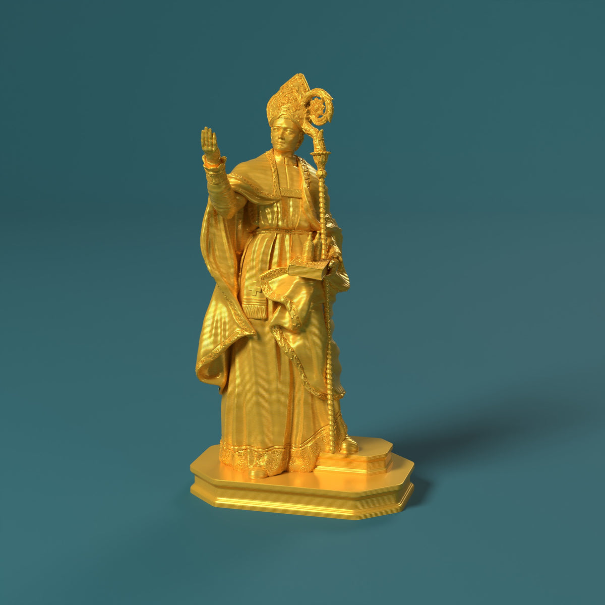 San Gennaro - Statua Bio Pop Scamarcia Design – colore Oro, stampa 3D in bio-PLA