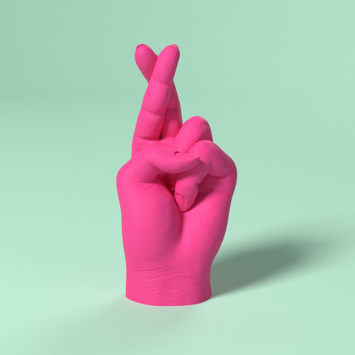 Dita Incrociate Scamarcia Design – colore Rosa Fluo, stampa 3D in bio-PLA