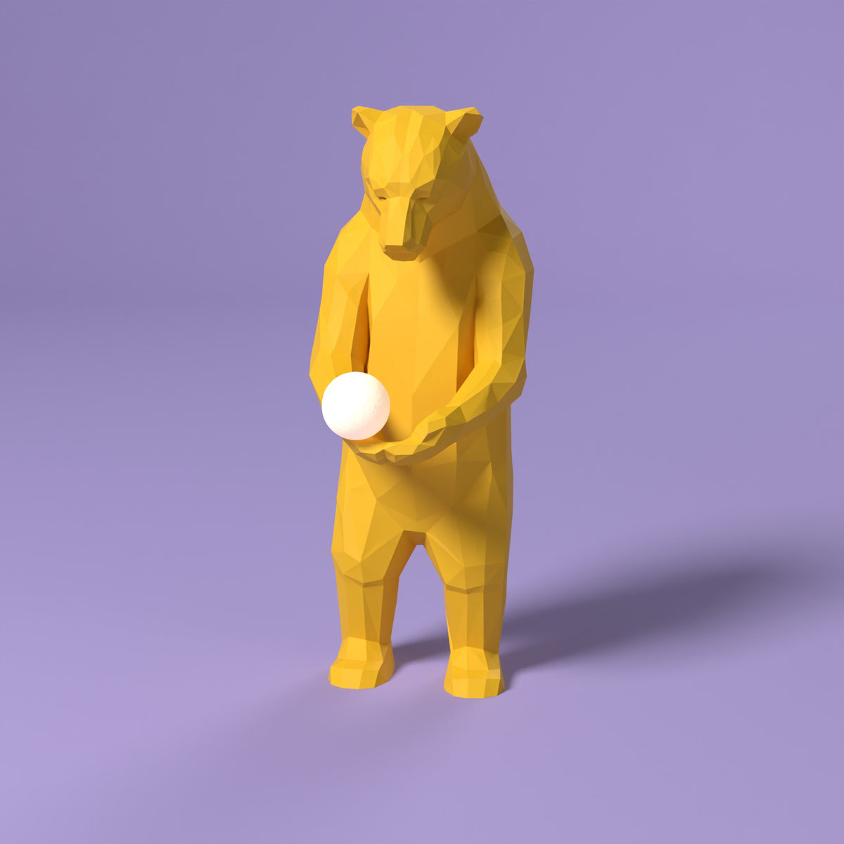 Kodiak Moon lampada orso Scamarcia Design – colore Giallo, stampa 3D in bio-PLA