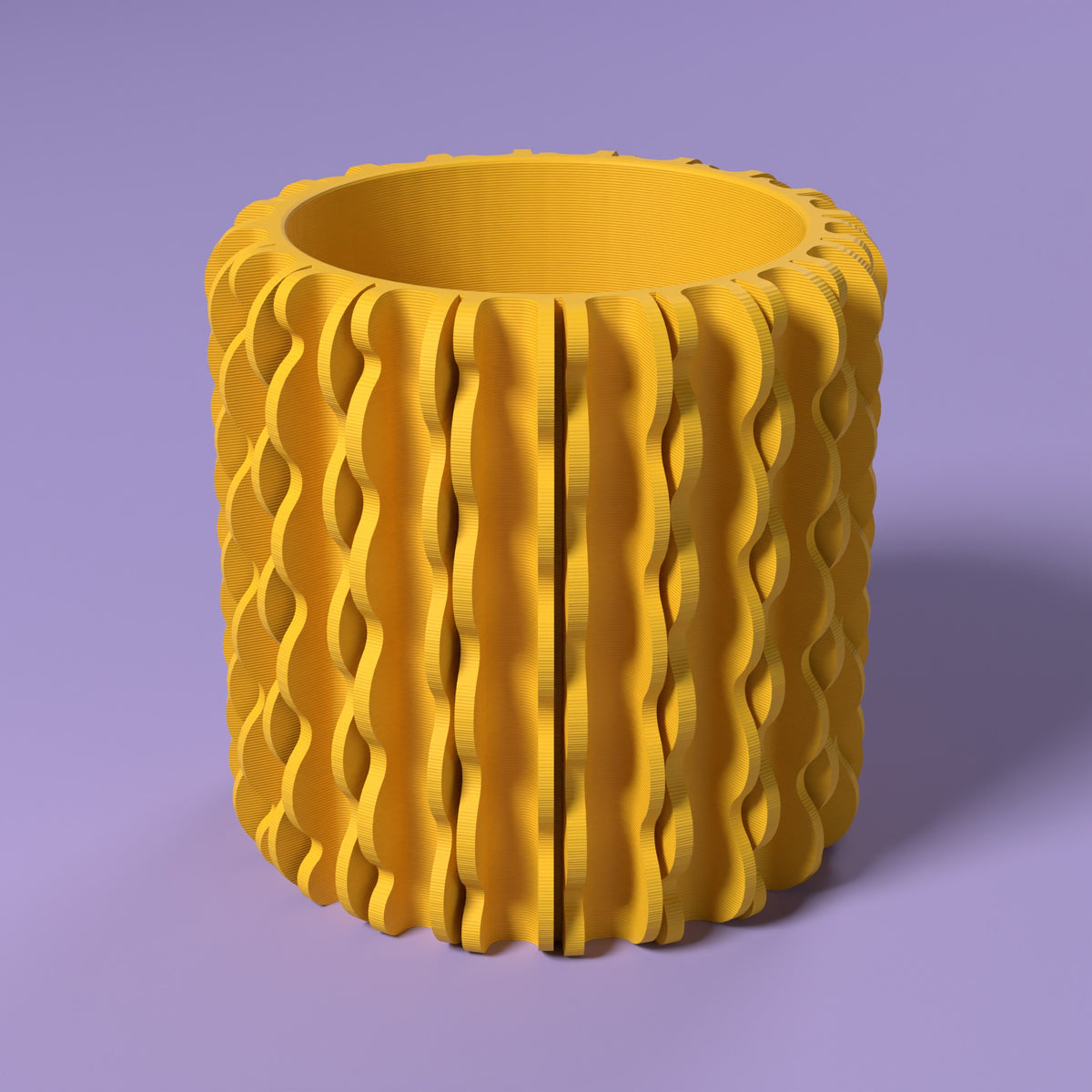 Trama - Porta Vaso Bio Scamarcia Design – colore Giallo, stampa 3D in bio-PLA