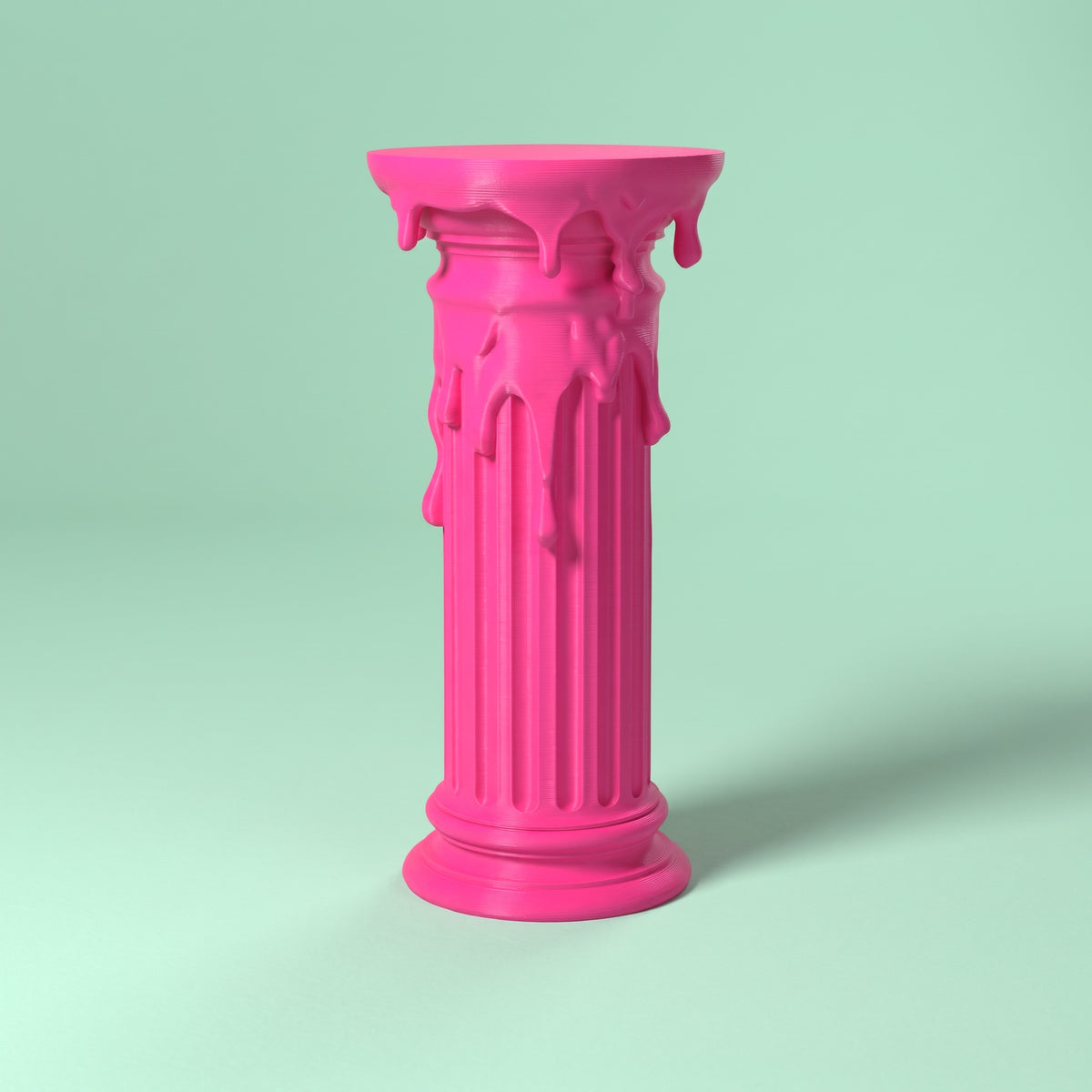 Piedistallo Marmo Liquido rosa fluo