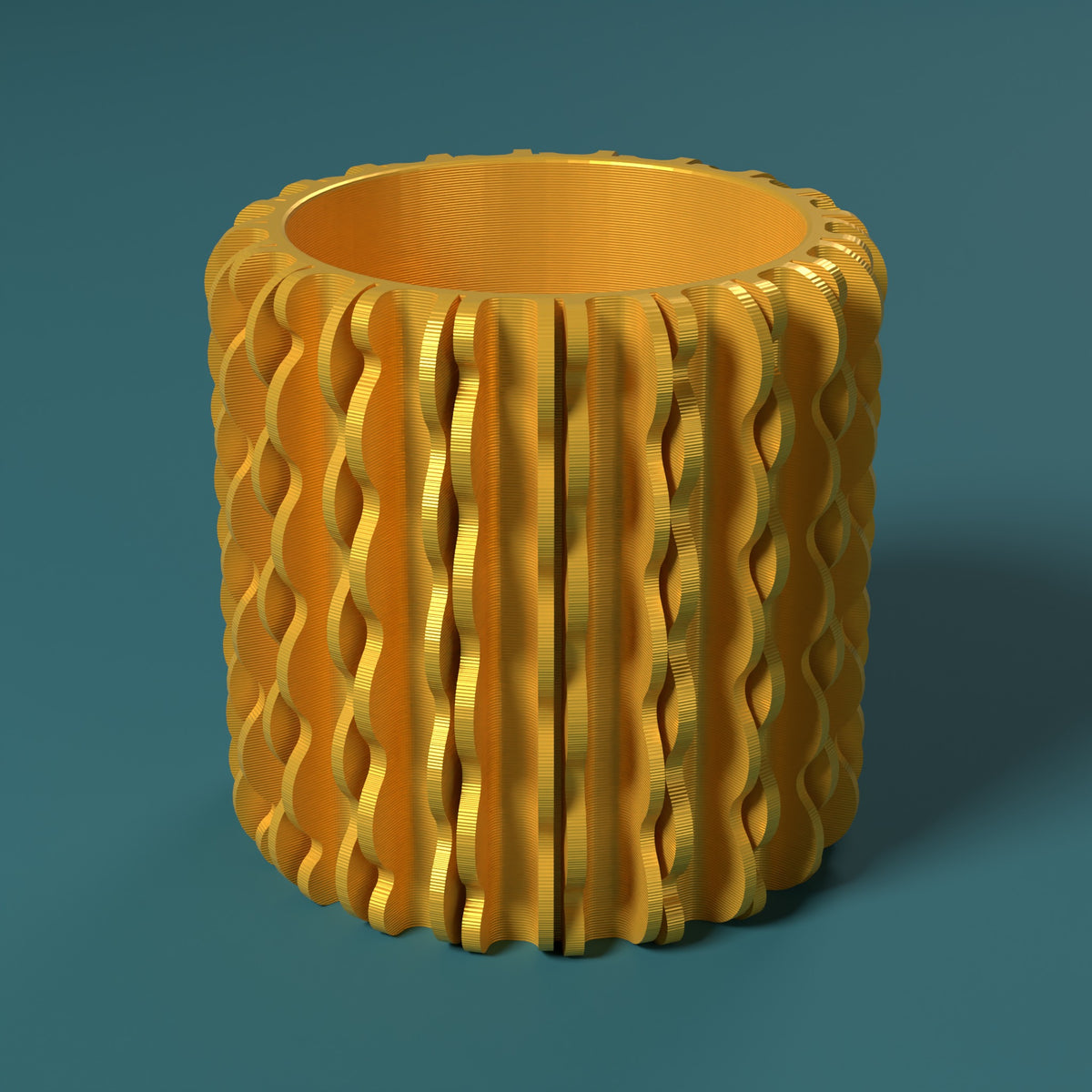 Trama - Porta Vaso Bio Scamarcia Design – colore Oro, stampa 3D in bio-PLA