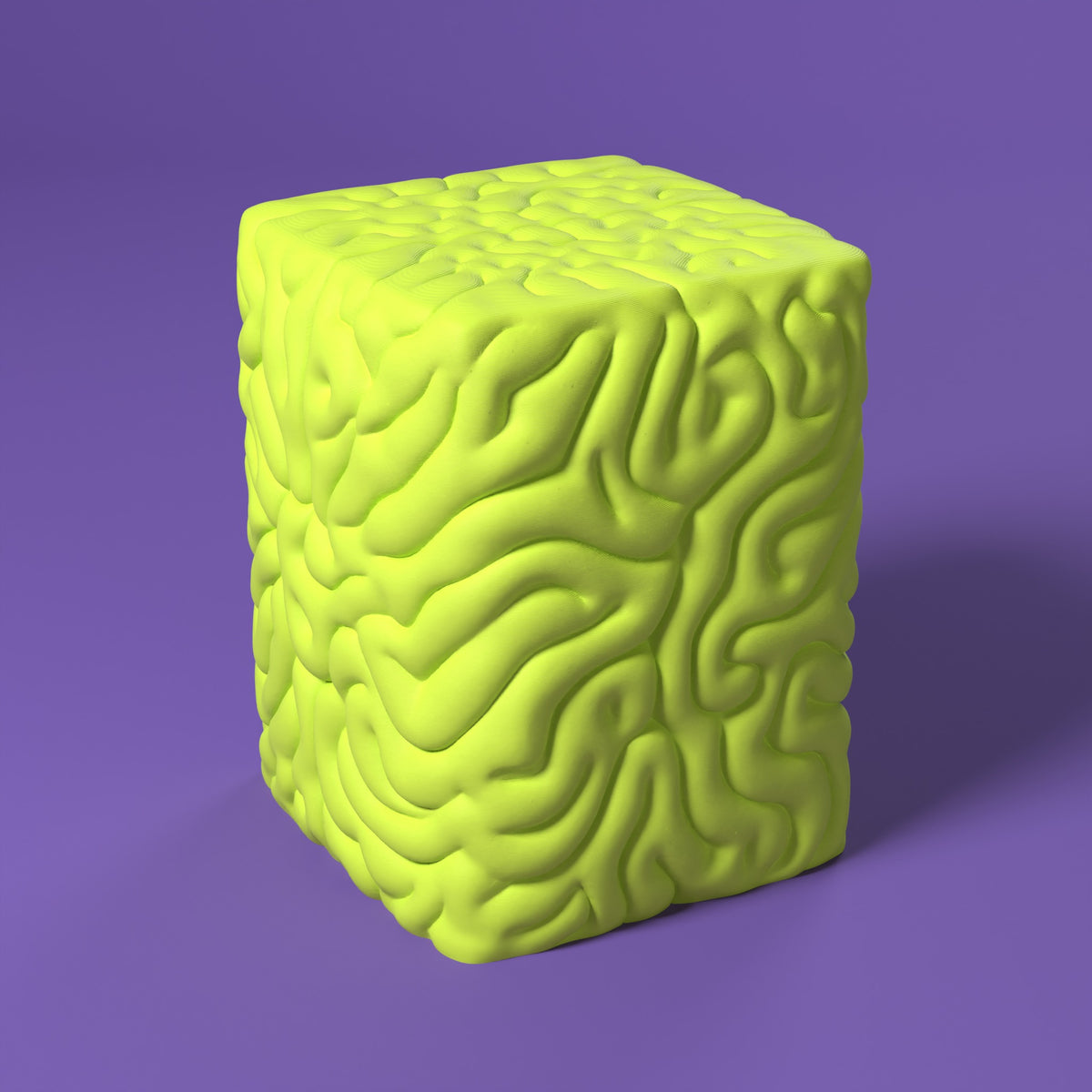 Brainstool - Tavolino. Sgabello. Scamarcia Design – colore Giallo Fluo, stampa 3D in bio-PLA