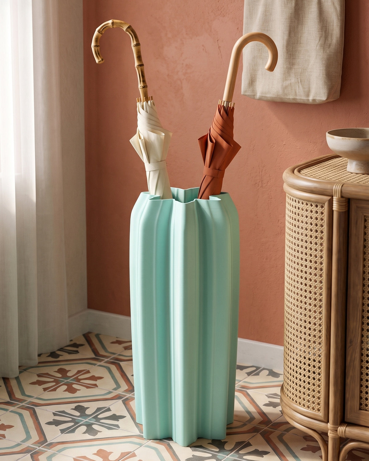 Portaombrelli Cactus Scamarcia Design ambientato all'ingresso