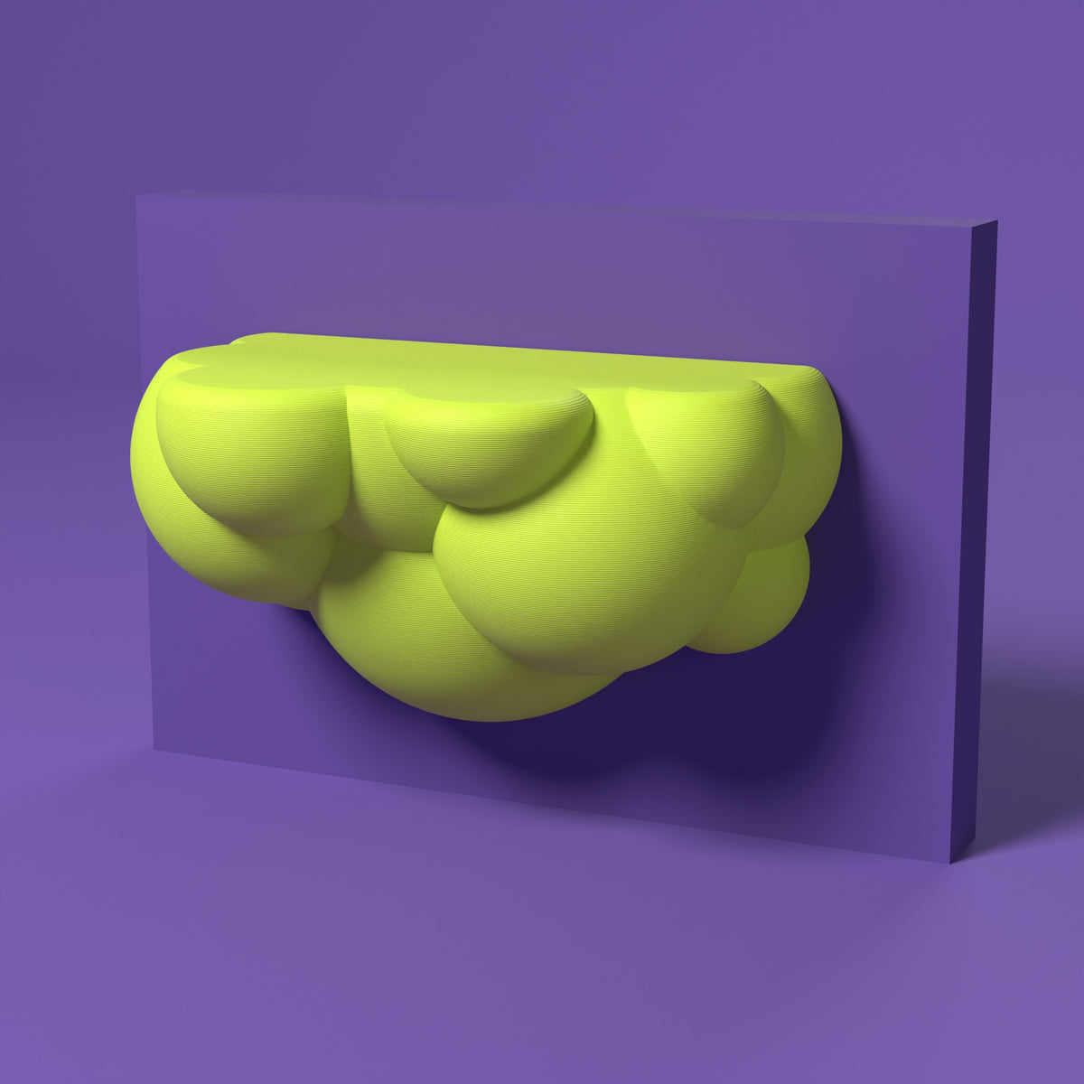 Mensola Nuvola Scamarcia Design – colore Giallo Fluo, stampa 3D in bio-PLA