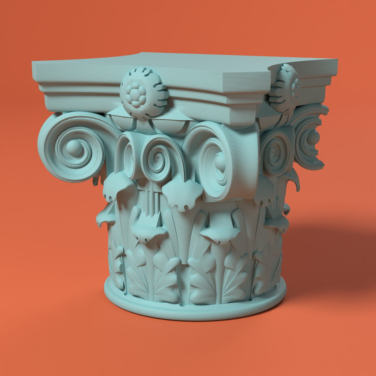 Corinzio - Mensola/Alzata Bio Scamarcia Design – colore Turchese, stampa 3D in bio-PLA