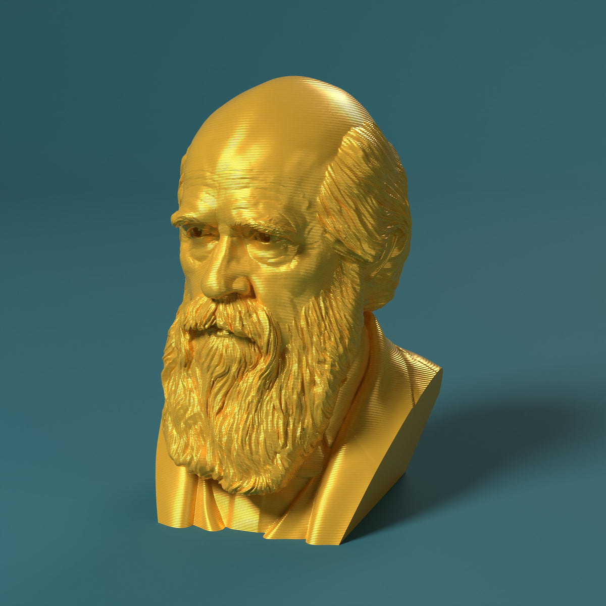Charles Darwin Scamarcia Design – colore Oro, stampa 3D in bio-PLA